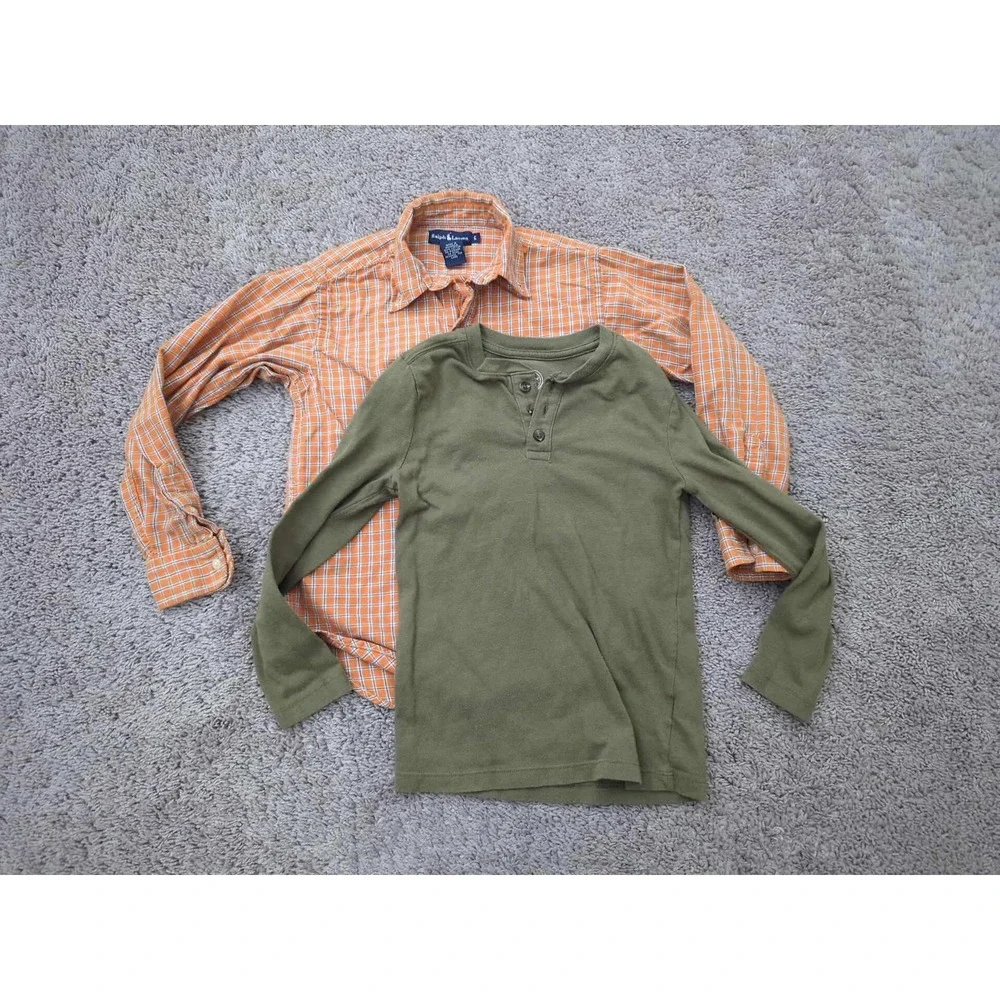 Lot of 2 Boys Shirt Ralph Lauren & Wonder Nation Shirts Kids 6-7